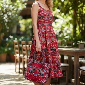 Red Elephant Print Purse